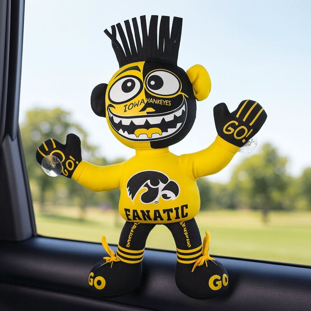 Iowa Hawkeyes Fanatic Mascot Plush Car Window Suction Cup Toy